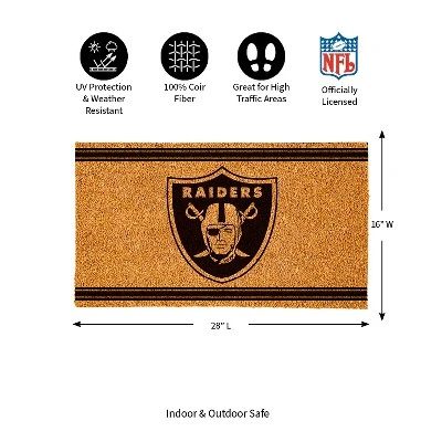 Evergreen Las Vegas Raiders Logo Turf Mat, Brown- 28 X 16 Inches Indoor Outdoor Doormat 4 Evergreen Las Vegas Raiders Logo Turf Mat, Brown- 28 X 16 Inches Indoor Outdoor Doormat - Image 2