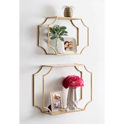 2pc Ciel Modern Glam Metal Wall Shelf Set - Kate & Laurel All Things Decor 7 2pc Ciel Modern Glam Metal Wall Shelf Set - Kate & Laurel All Things Decor - Image 5
