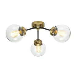 24.5" Mid-Century Glass Globe Flushmount Fixture Ceiling Light (Includes LED Light Bulb) Black/Brass - Cresswell Lighting 9 24.5" Mid-Century Glass Globe Flushmount Fixture Ceiling Light (Includes LED Light Bulb) Black/Brass - Cresswell Lighting -Home Decor Shop GUEST 9d96ba91 1973 47b3 a158 c50e09200c19