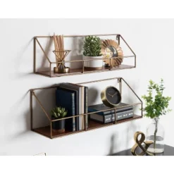 2pc Westland Wood And Metal Floating Wall Shelves Walnut Brown - Kate & Laurel All Things Decor 9 2pc Westland Wood And Metal Floating Wall Shelves Walnut Brown - Kate & Laurel All Things Decor -Home Decor Shop GUEST 9df21275 2508 4a4c 890e caf037ce74dd
