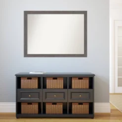 42" X 31" Non-Beveled Rustic Plank Gray Narrow Wall Mirror - Amanti Art -Home Decor Shop GUEST 9e3ae421 bf3d 4c95 9431 f939559ef438