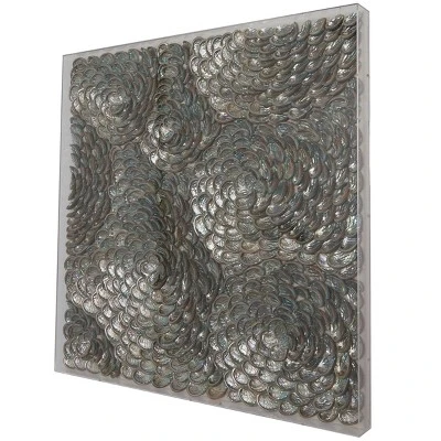 Acrylic Shell Handmade 3D Layered Shadow Box With Iridescent Finish Brown - Olivia & May 4 Acrylic Shell Handmade 3D Layered Shadow Box With Iridescent Finish Brown - Olivia & May - Image 2