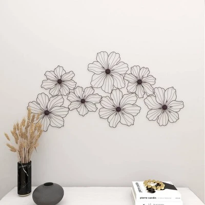 Metal Floral Wire Wall Decor Black - CosmoLiving By Cosmopolitan 11 Metal Floral Wire Wall Decor Black - CosmoLiving By Cosmopolitan - Image 9