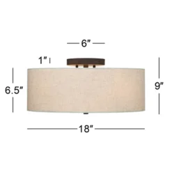 Regency Hill Sylvan Modern Ceiling Light Flush Mount Fixture 18" Wide Bronze 4-Light Oatmeal Fabric Drum Shade For Bedroom Kitchen Living Room Hallway 16 Regency Hill Sylvan Modern Ceiling Light Flush Mount Fixture 18" Wide Bronze 4-Light Oatmeal Fabric Drum Shade For Bedroom Kitchen Living Room Hallway -Home Decor Shop GUEST 9fa60bf2 b661 415b b809 ec829854b079