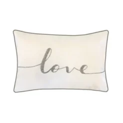 12"x18" Poly-Filled Beaded 'Love' Luxe Velvet Lumbar Throw Pillow - Edie@Home -Home Decor Shop GUEST a0f044e2 b7ad 4bb5 90ea e475bb608330
