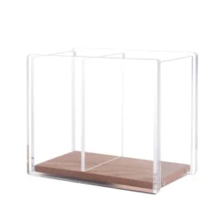 ZODACA Divided Clear Acrylic Wood Base Pen Holder 9 ZODACA Divided Clear Acrylic Wood Base Pen Holder -Home Decor Shop GUEST a11d83bf 1bf6 4e86 8055 5d98ca49859d