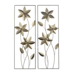 Set Of 2 Iron Metal Floral Wall Decors With Gold Frame - Olivia & May -Home Decor Shop GUEST a1e30526 f6b5 4388 8ec9 a738d59ac293