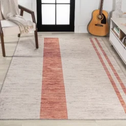 Raita Modern Distressed Stripe Machine-Washable Area Rug - JONATHAN Y -Home Decor Shop GUEST a3100f6a 11ba 4b32 9f4e 8fc93afcf141