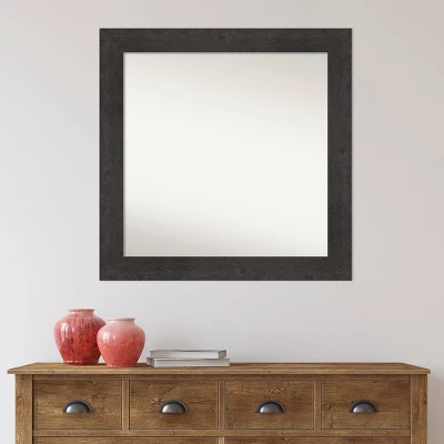 32" X 32" Non-Beveled Rustic Plank Espresso Wall Mirror - Amanti Art 8 32" X 32" Non-Beveled Rustic Plank Espresso Wall Mirror - Amanti Art - Image 6