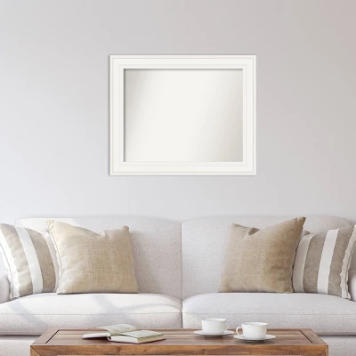 34" X 28" Non-Beveled Ridge White Wall Mirror - Amanti Art 6 34" X 28" Non-Beveled Ridge White Wall Mirror - Amanti Art - Image 4