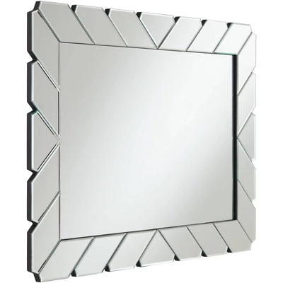 Possini Euro Design Prandini Rectangular Vanity Wall Mirror Modern Beveled Mirrored Glass Tile Frame 28" Wide For Bathroom Bedroom Home House Entryway 8 Possini Euro Design Prandini Rectangular Vanity Wall Mirror Modern Beveled Mirrored Glass Tile Frame 28" Wide For Bathroom Bedroom Home House Entryway - Image 6