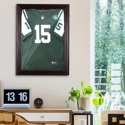 HOMCOM 32” X 24” UV-Resistant Sports Jersey Frame Display Case - Cherry Brown 4 HOMCOM 32” X 24” UV-Resistant Sports Jersey Frame Display Case - Cherry Brown - Image 2