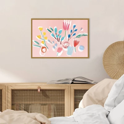 23" X 16" Flowing Florals By Isabelle Z Framed Canvas Wall Art - Amanti Art 7 23" X 16" Flowing Florals By Isabelle Z Framed Canvas Wall Art - Amanti Art - Image 5