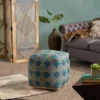Oyabe Boho Cube Pouf Beige/Teal - Christopher Knight Home -Home Decor Shop GUEST a6ec4c6f 5926 432a b8e5 dad6da4c616c