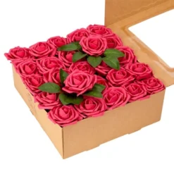 RCZ Décor Artificial Foam Roses For Decoration, Attractive Fake Flowers For DIY Wedding Centerpieces, Includes: 50 Roses With Stems And 20 Leaves -Home Decor Shop GUEST a75bab4a 8c4d 4a56 a295 c7ad3cce99d4