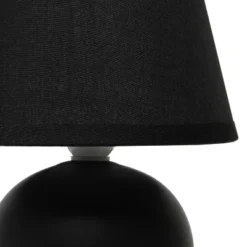 8.66" Petite Ceramic Orb Base Bedside Table Desk Lamp With Matching Tapered Drum Fabric Shade Black - Creekwood Home -Home Decor Shop GUEST a78a0f0b 1513 4b6b aba8 37faa3e98c0b