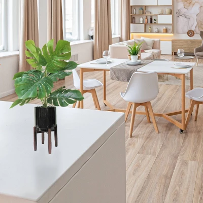 28" Artificial Ceramic Monstera Stand In Black - LCG Florals 3 28" Artificial Ceramic Monstera Stand In Black - LCG Florals