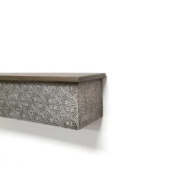 Solid Wood Wall Ledge Shelf With Embossed Metal Details Decorative Metal - InPlace 9 Solid Wood Wall Ledge Shelf With Embossed Metal Details Decorative Metal - InPlace -Home Decor Shop GUEST a839bb6d f06b 4661 8d49 a279c1f4d7db
