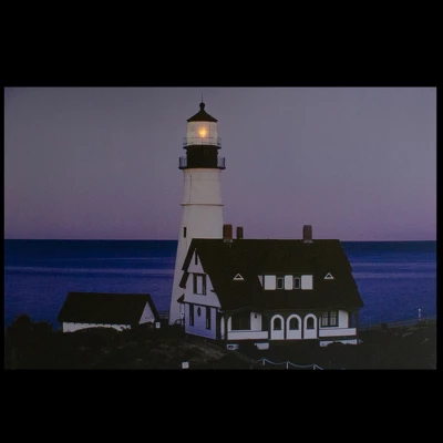 Northlight LED Lighted Dusk Lighthouse Seaside Scene Canvas Wall Art 15.75" X 23.75" 4 Northlight LED Lighted Dusk Lighthouse Seaside Scene Canvas Wall Art 15.75" X 23.75" - Image 2