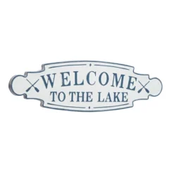 Metal Sign Welcome To The Lake Wall Decor Blue - Olivia & May -Home Decor Shop GUEST aa5e238e ecb3 4411 86fd 6997c6dd8498