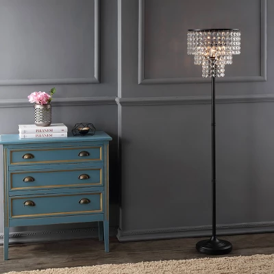 60" Crystal/Metal Juliette Floor Lamp (Includes Light Bulb) Bronze - JONATHAN Y 3 60" Crystal/Metal Juliette Floor Lamp (Includes Light Bulb) Bronze - JONATHAN Y