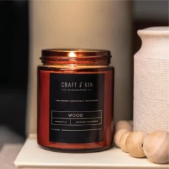 Craft & Kin Wood Wick, All-Natural Soy Aromatherapy Candle In Amber Glass Jar 6 Craft & Kin Wood Wick, All-Natural Soy Aromatherapy Candle In Amber Glass Jar -Home Decor Shop GUEST aafbd93d 9b63 4697 8ffd 75bd3e7bfd4b