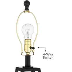 Franklin Iron Works Kacey Modern Table Lamps 25 1/4" High Set Of 2 Dark Metal With USB Charging Port Nightlight LED White Softback Shade For Home Desk -Home Decor Shop GUEST ab06c44c b5e6 48ba b12c 81fc289467d0