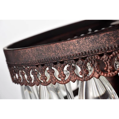 9.84" X 9.84" X 49.62" 3-Light Eresu Chandelier Brown - Warehouse Of Tiffany 4 9.84" X 9.84" X 49.62" 3-Light Eresu Chandelier Brown - Warehouse Of Tiffany - Image 2