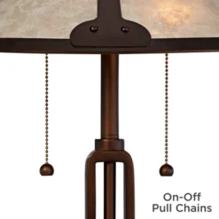Franklin Iron Works Samuel Industrial Desk Lamp 20" High Rubbed Bronze With USB Charging Port Natural Mica Shade For Bedroom Living Room Bedside Desk -Home Decor Shop GUEST ab629bb9 af69 4967 9eff c64bd284bd4a
