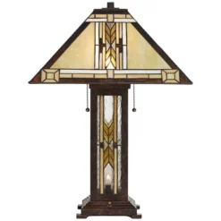 Franklin Iron Works Drake Mission Collection 25 1/2" High Tiffany-Style Table Lamp Night Light Pull Chain Yellow Art Glass Single Living Room Bedroom 13 Franklin Iron Works Drake Mission Collection 25 1/2" High Tiffany-Style Table Lamp Night Light Pull Chain Yellow Art Glass Single Living Room Bedroom -Home Decor Shop GUEST ab6ef8b4 e35b 420e b736 2cd465622e7f