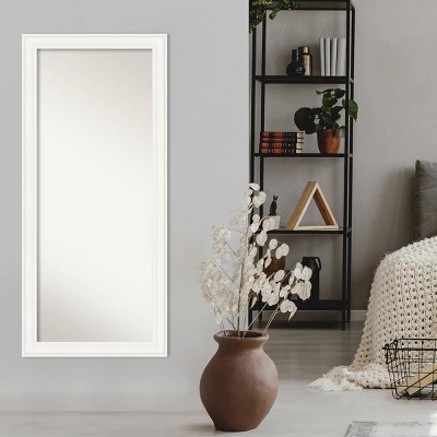 30" X 66" Non-Beveled Ridge White Full Length Floor Leaner Mirror - Amanti Art 6 30" X 66" Non-Beveled Ridge White Full Length Floor Leaner Mirror - Amanti Art - Image 4