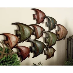 Metal Fish Indoor Outdoor Wall Decor Multi Colored - Olivia & May 12 Metal Fish Indoor Outdoor Wall Decor Multi Colored - Olivia & May -Home Decor Shop GUEST abfdc4c0 6dbe 4dd7 8d54 68406ab377da