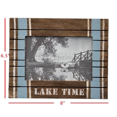 Blue Stripe 4x6 Inch "Lake Time" Wood Decorative Picture Frame - Foreside Home & Garden 7 Blue Stripe 4x6 Inch "Lake Time" Wood Decorative Picture Frame - Foreside Home & Garden - Image 5