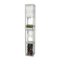 Etagere Organizer Storage Shelf Floor Lamp With Linen Shade Gray - Simple Designs -Home Decor Shop GUEST ae1b0f45 14a1 4b11 94ce 177082b7b7c0
