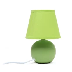 8.66" Petite Ceramic Orb Base Bedside Table Desk Lamp With Matching Tapered Drum Fabric Shade Green - Creekwood Home -Home Decor Shop GUEST ae5699a3 1f65 4dc7 9634 8820d18c9379