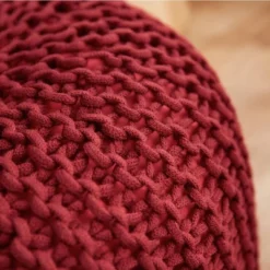 Cheer Collection 18" Round Cable Knit Pouf Ottoman -Home Decor Shop GUEST aeaf4636 15e0 4efb bc85 87635bf3a2c7