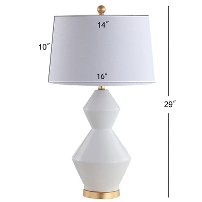 29" Ceramic Alba Geometric Table Lamp (Includes Energy Efficient Light Bulb) - JONATHAN Y 5 29" Ceramic Alba Geometric Table Lamp (Includes Energy Efficient Light Bulb) - JONATHAN Y - Image 3