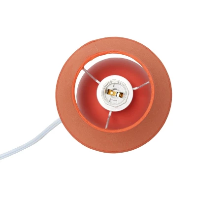 8.66" Petite Ceramic Orb Base Bedside Table Desk Lamp With Matching Tapered Drum Fabric Shade Orange - Creekwood Home 3 8.66" Petite Ceramic Orb Base Bedside Table Desk Lamp With Matching Tapered Drum Fabric Shade Orange - Creekwood Home