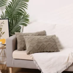 Unique Bargains Short Plush Throw Solid Geometric Soft Pillow Covers 2 Pcs -Home Decor Shop GUEST b0208802 944d 4223 ac94 81ab16311711