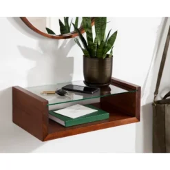 18" X 6" Holt Wood/Glass Decorative Wall Shelf Walnut Brown - Kate & Laurel All Things Decor 17 18" X 6" Holt Wood/Glass Decorative Wall Shelf Walnut Brown - Kate & Laurel All Things Decor -Home Decor Shop GUEST b028d542 02e3 4fe6 bb5d d8bc28831e23