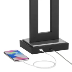 360 Lighting Neil Modern Rustic Table Lamp 26" High Black Metal With USB Charging Port White Rectangular Shade For Bedroom Living Room Bedside Desk 12 360 Lighting Neil Modern Rustic Table Lamp 26" High Black Metal With USB Charging Port White Rectangular Shade For Bedroom Living Room Bedside Desk -Home Decor Shop GUEST b0a9cf55 987a 4710 b715 8265d4b75ac5