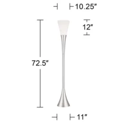 Possini Euro Design Piazza Modern Torchiere Floor Lamp 72 1/2" Tall Brushed Nickel Metal Frosted White Glass Shade For Living Room Bedroom Office Home 13 Possini Euro Design Piazza Modern Torchiere Floor Lamp 72 1/2" Tall Brushed Nickel Metal Frosted White Glass Shade For Living Room Bedroom Office Home -Home Decor Shop GUEST b0bb1c55 87f2 48b0 8824 8d3003b83b64