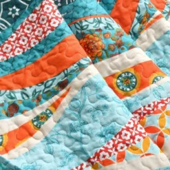 50"x60" Hailey Watercolor Wave Reversible Cotton Throw Blanket Turquoise - Lush Décor 9 50"x60" Hailey Watercolor Wave Reversible Cotton Throw Blanket Turquoise - Lush Décor -Home Decor Shop GUEST b18b81d3 072d 450b b223 afc236bf60d3