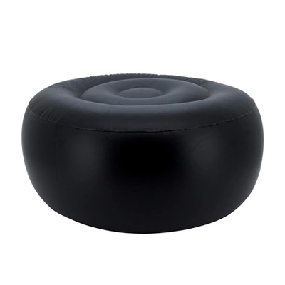 Saro Lifestyle Sketch Leaf Outdoor Ottoman, 21"x9" Round, Black/White 6 Saro Lifestyle Sketch Leaf Outdoor Ottoman, 21"x9" Round, Black/White - Image 4