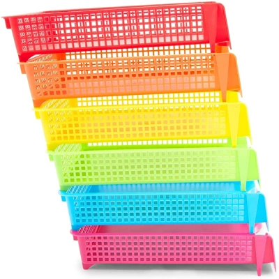 Bright Creations Set Of 6 Rainbow Turn In Trays For Teachers, Plastic Classroom Paper Organizers, Colorful Storage Baskets For Office, 10 X 3 X 13 In 6 Bright Creations Set Of 6 Rainbow Turn In Trays For Teachers, Plastic Classroom Paper Organizers, Colorful Storage Baskets For Office, 10 X 3 X 13 In - Image 4