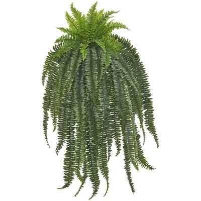 Nearly Natural 58-in Boston Fern Artificial Hanging Plant 3 Nearly Natural 58-in Boston Fern Artificial Hanging Plant