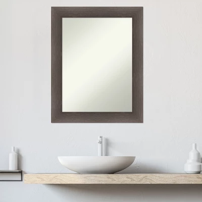 Hardwood Non-Beveled Wood Bathroom Wall Mirror 6 Hardwood Non-Beveled Wood Bathroom Wall Mirror - Image 4