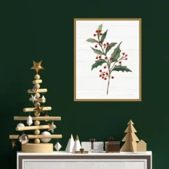 16" X 20" Christmas Moments IV Holly By Silvia Vassileva Framed Canvas Wall Art - Amanti Art -Home Decor Shop GUEST b46968f8 f943 4244 a5c2 ef4638c0a3b9