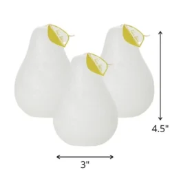 White Timber Pear Candles - Set Of 3 7 White Timber Pear Candles - Set Of 3 -Home Decor Shop GUEST b478cc73 664a 4204 b4a4 f14d6a7e9381