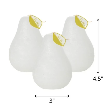 White Timber Pear Candles - Set Of 3 5 White Timber Pear Candles - Set Of 3 - Image 3